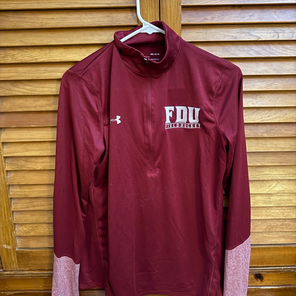 Under Armour Burgundy FDU Quarter-Zip Pullover